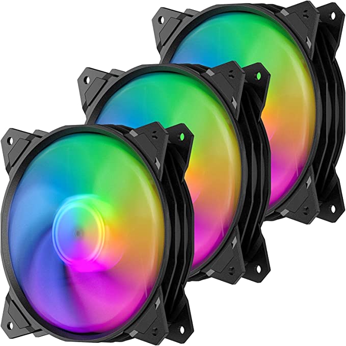 3 Pack of Black ARGB Fans Installed (LEDs at hub) [$99.99]