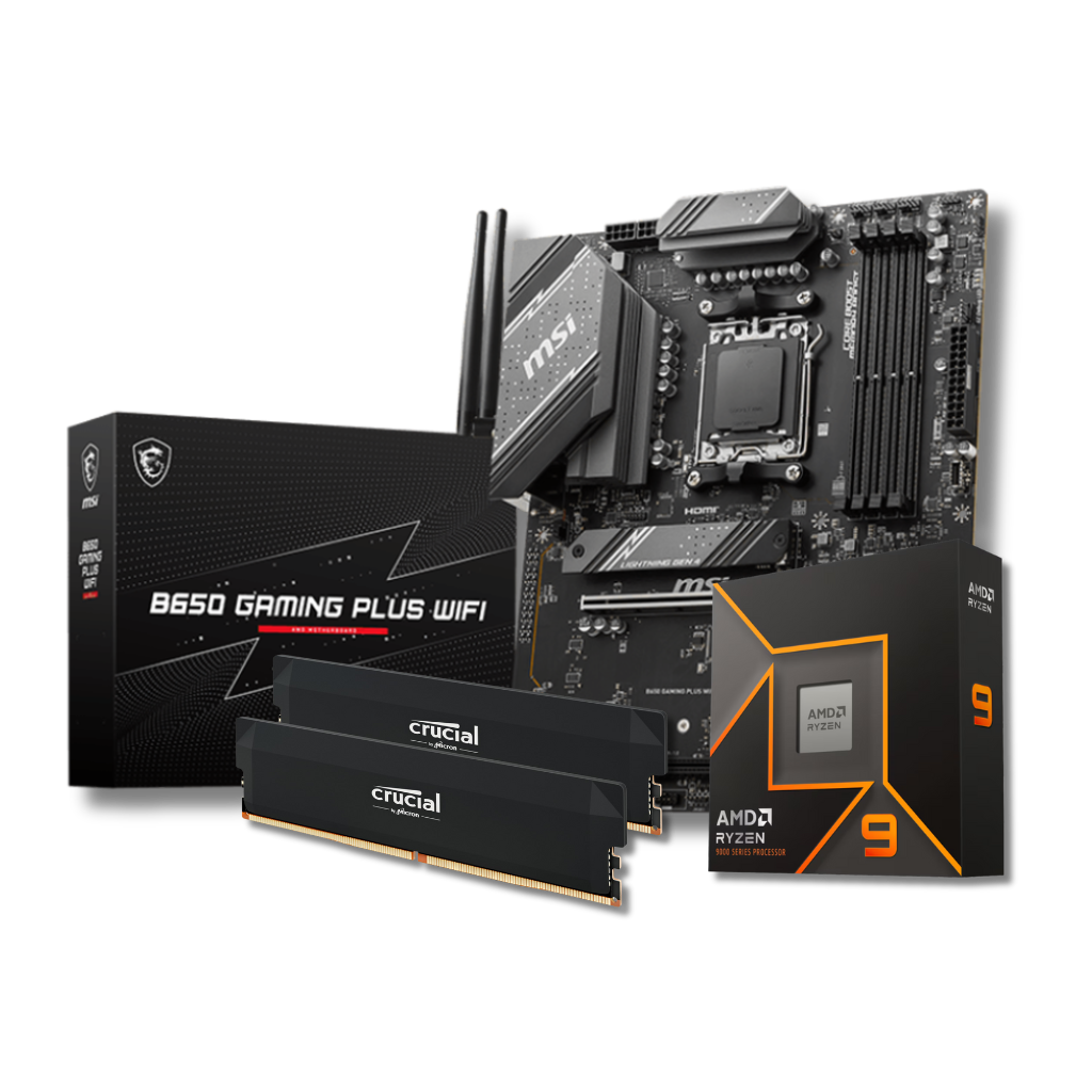 Upgrade to AMD Ryzen 9 9900X 16 Core Chip, Board and 32GB Mem Combo - Installed